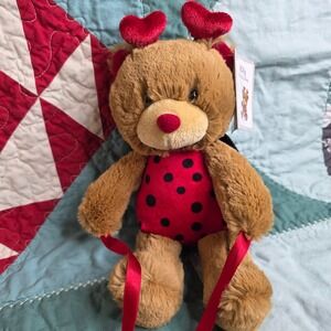 Aurora World Lily the Lady Bug Vasehugger Brown Plush Teddy Bear SUPER SOFT!